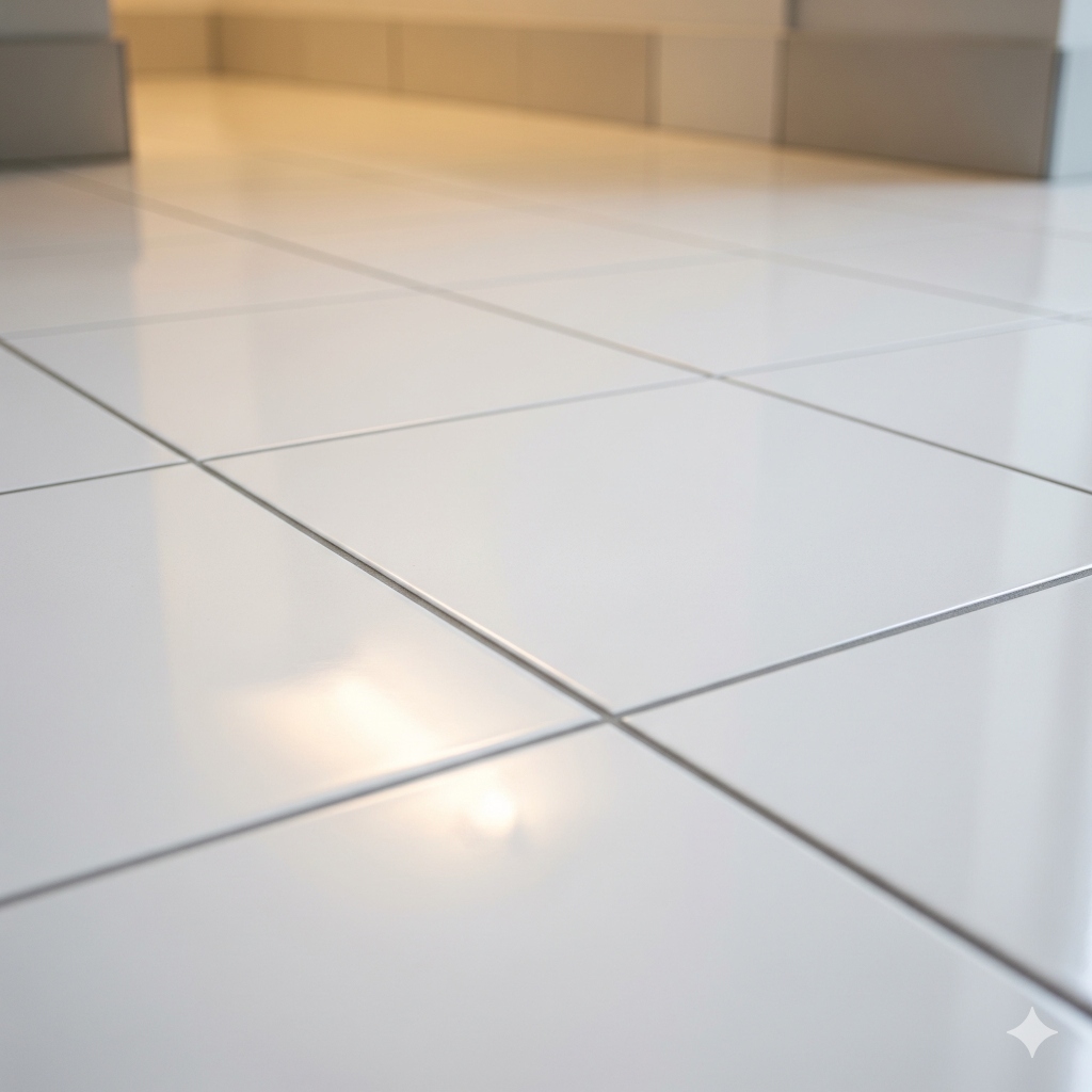 Limpieza y sellado de porcelanato - detalle de juntas perfectamente limpias